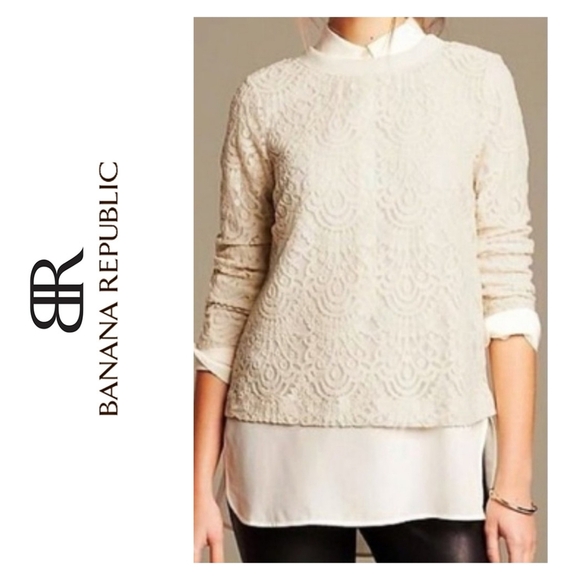 Banana Republic Tops - ✅️ Banana Republic long sleeve lace sweats top